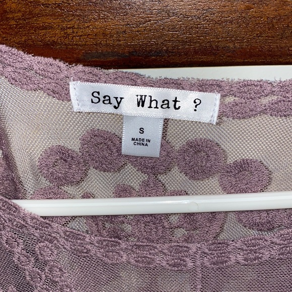 Purple sheer lace top. Size S. - Picture 4 of 4